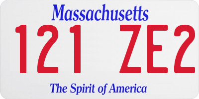 MA license plate 121ZE2