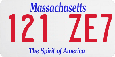 MA license plate 121ZE7