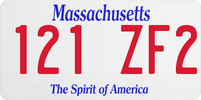 MA license plate 121ZF2