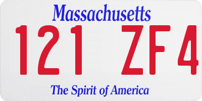 MA license plate 121ZF4