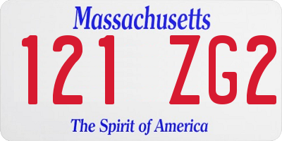 MA license plate 121ZG2