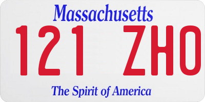 MA license plate 121ZH0