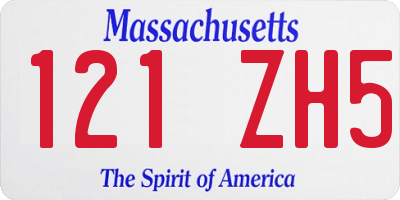 MA license plate 121ZH5