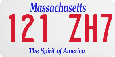 MA license plate 121ZH7