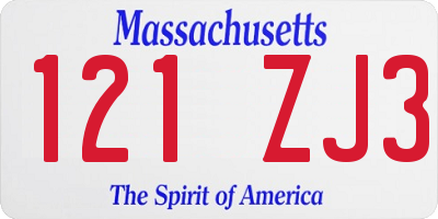 MA license plate 121ZJ3