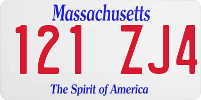 MA license plate 121ZJ4