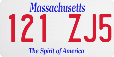 MA license plate 121ZJ5