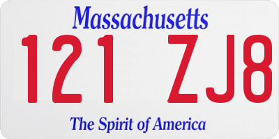 MA license plate 121ZJ8
