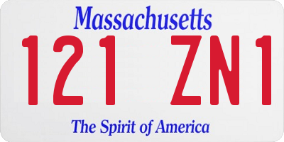 MA license plate 121ZN1