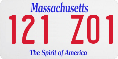 MA license plate 121ZO1