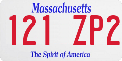 MA license plate 121ZP2