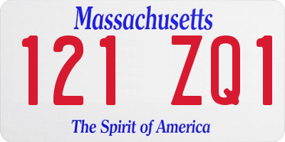MA license plate 121ZQ1