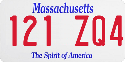MA license plate 121ZQ4
