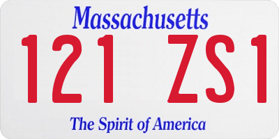 MA license plate 121ZS1