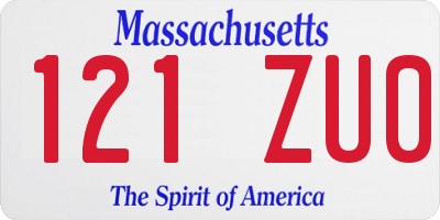 MA license plate 121ZU0