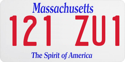 MA license plate 121ZU1