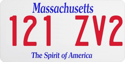 MA license plate 121ZV2