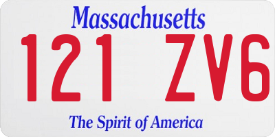 MA license plate 121ZV6