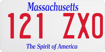 MA license plate 121ZX0