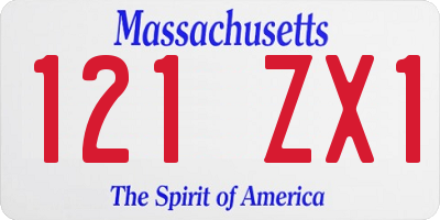 MA license plate 121ZX1