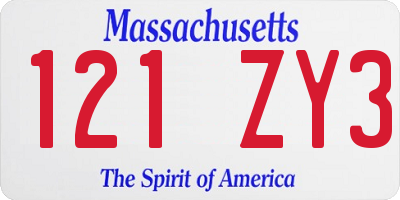 MA license plate 121ZY3
