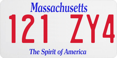 MA license plate 121ZY4