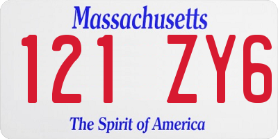 MA license plate 121ZY6