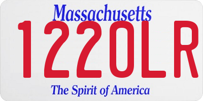 MA license plate 1220LR