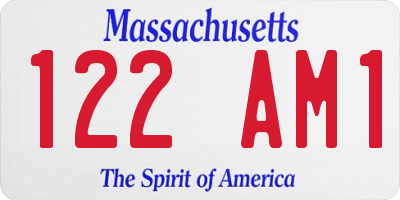 MA license plate 122AM1