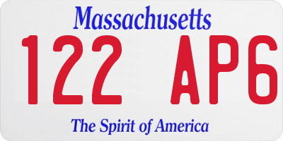 MA license plate 122AP6