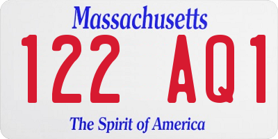 MA license plate 122AQ1