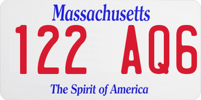MA license plate 122AQ6