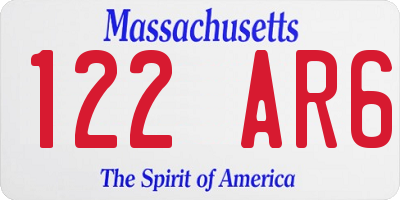 MA license plate 122AR6
