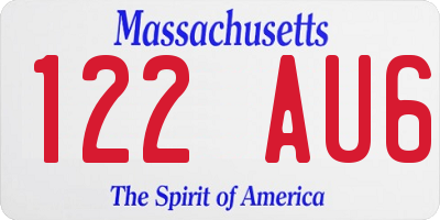 MA license plate 122AU6