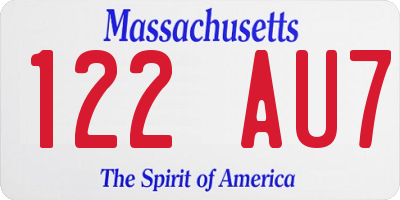 MA license plate 122AU7