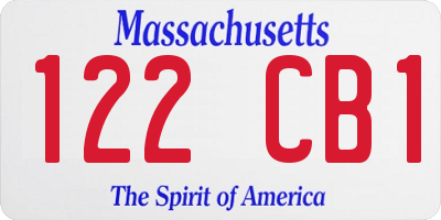 MA license plate 122CB1