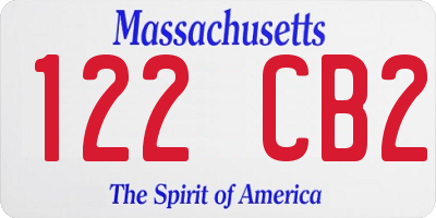 MA license plate 122CB2