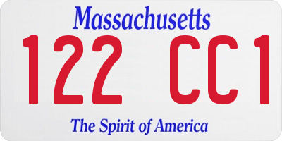 MA license plate 122CC1