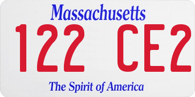 MA license plate 122CE2