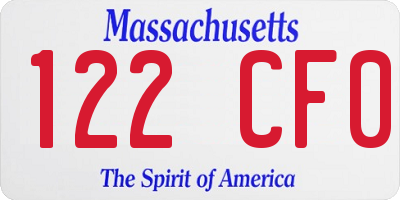 MA license plate 122CF0