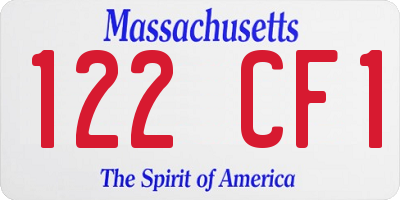 MA license plate 122CF1