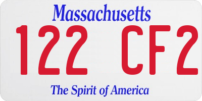 MA license plate 122CF2