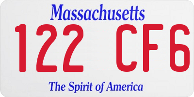 MA license plate 122CF6