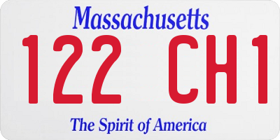 MA license plate 122CH1