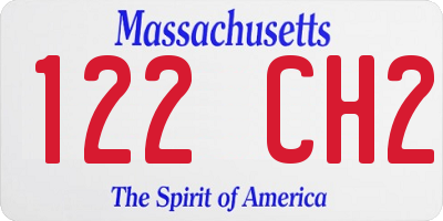 MA license plate 122CH2