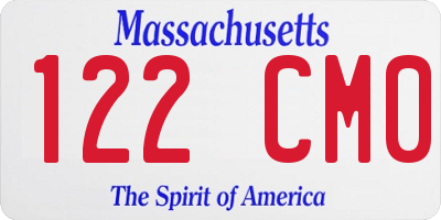MA license plate 122CM0