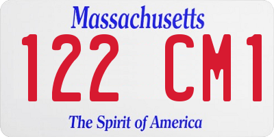MA license plate 122CM1