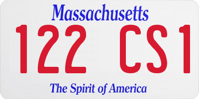 MA license plate 122CS1