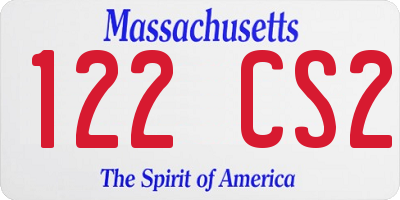 MA license plate 122CS2