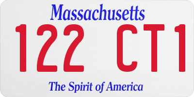 MA license plate 122CT1